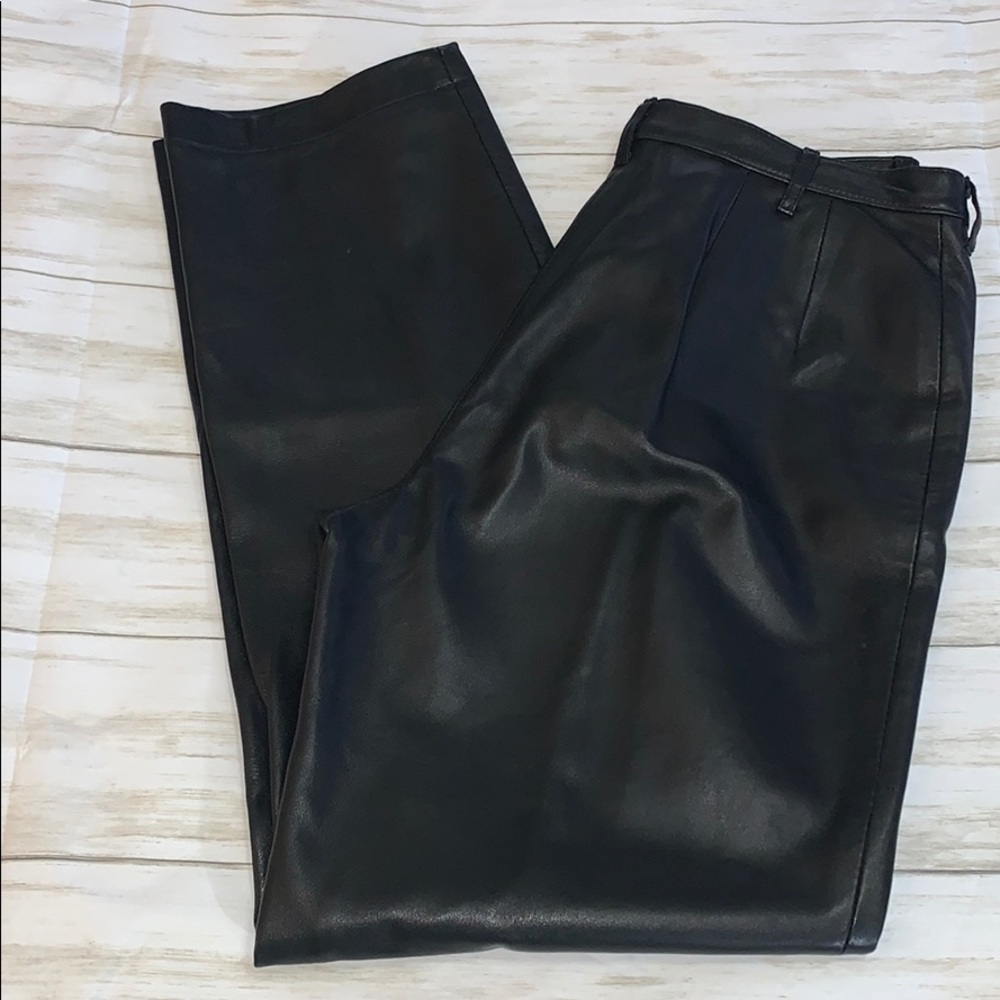 Sz 6P Vintage Black Leather Pants